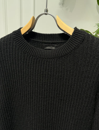 Black Wool Pullover for Men
