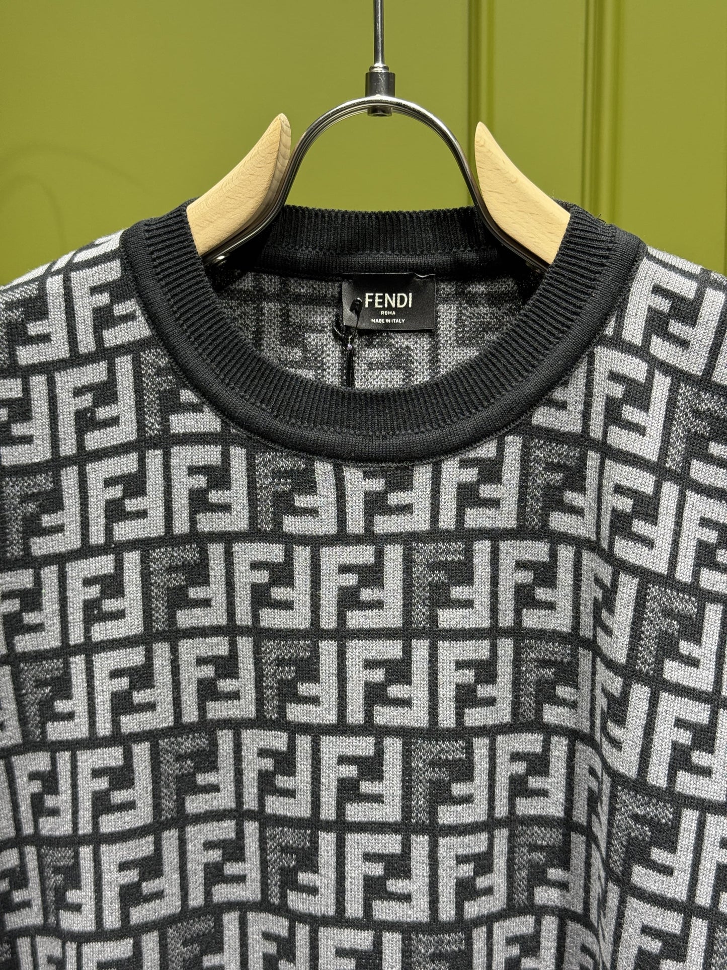 FF Black Knitted Tshirt For Men