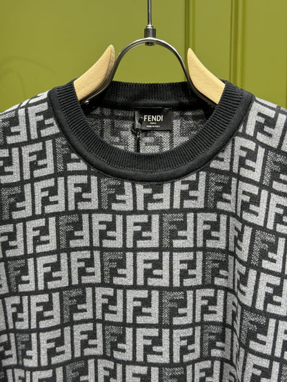 FF Black Knitted Tshirt For Men