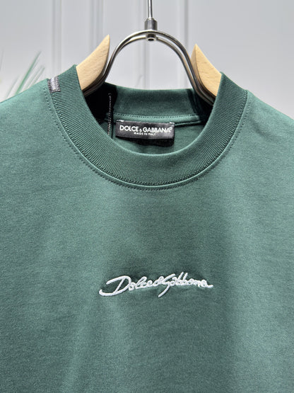 DG Embroidered Logo Dark Green Tshirt For Men