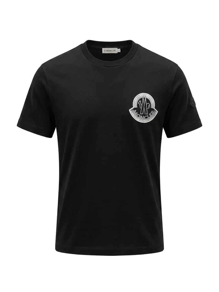 Logo-patch Black Tshirt For Men