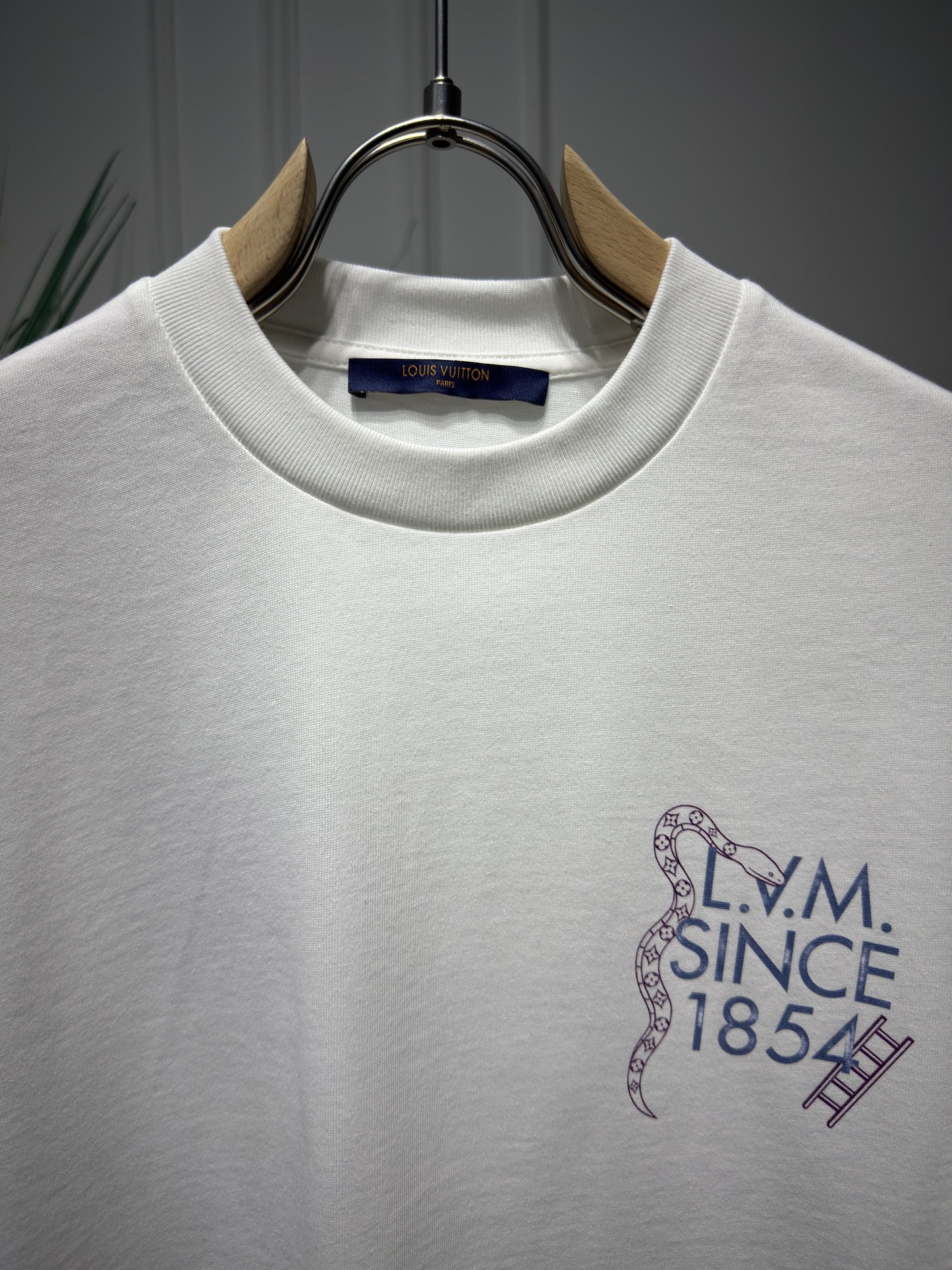 LV Logo Printed White Tshirt For Men