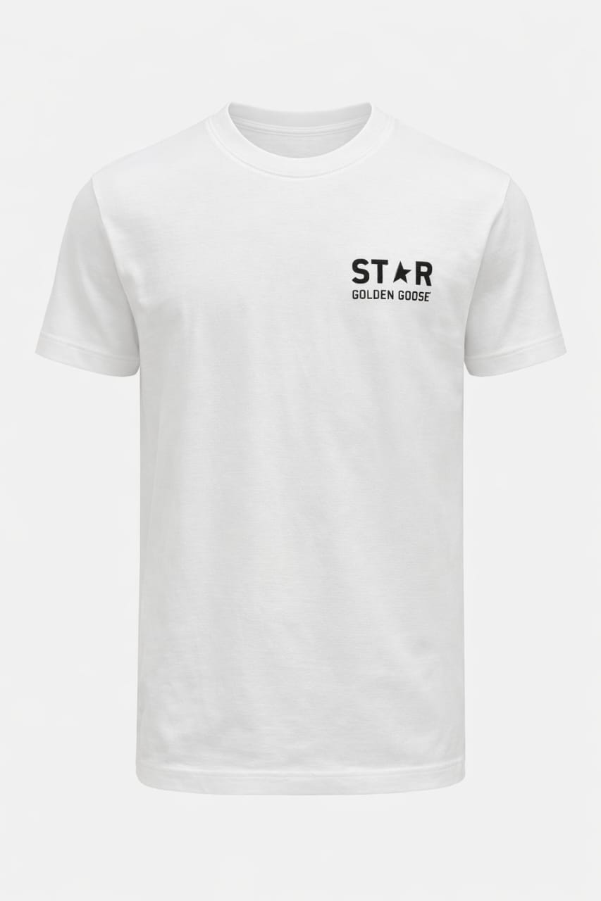 STAR Logo Printed White Tshirt For Men