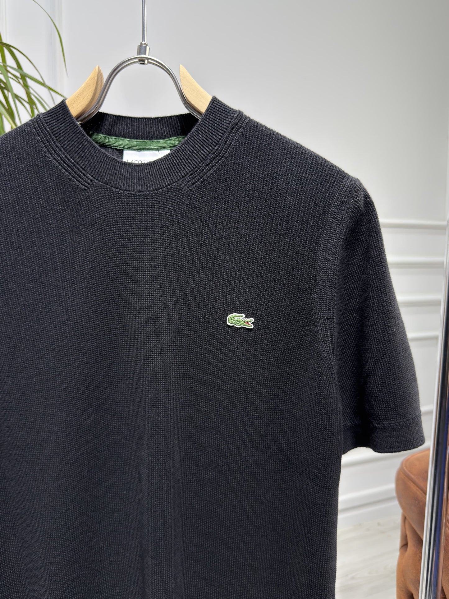 Lacoste Black Knitted Tshirt For Men