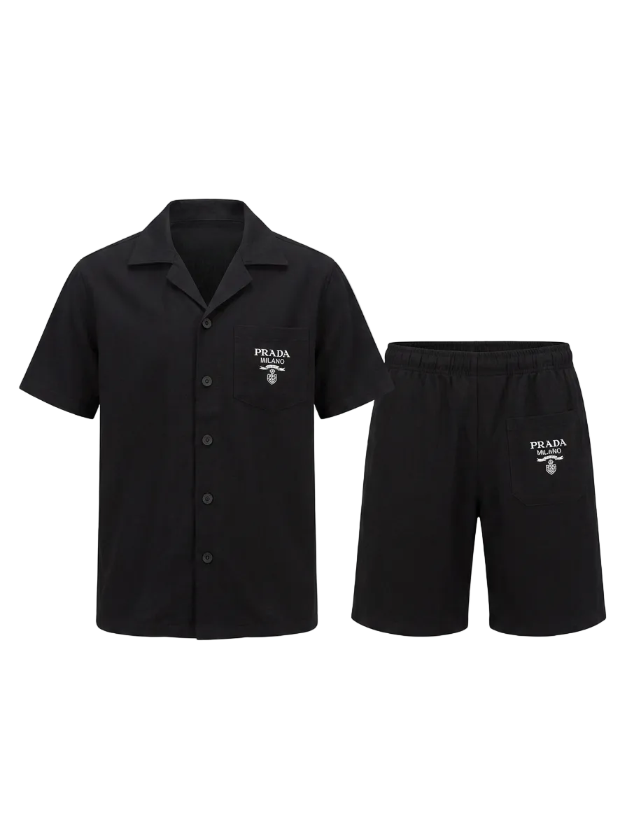 Prada Black Linen Set For Men