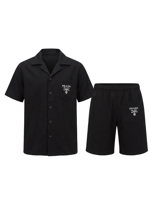 Prada Black Linen Set For Men