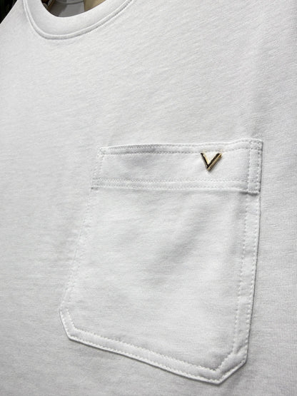 Valentino White Tshirt With Vgold For Men