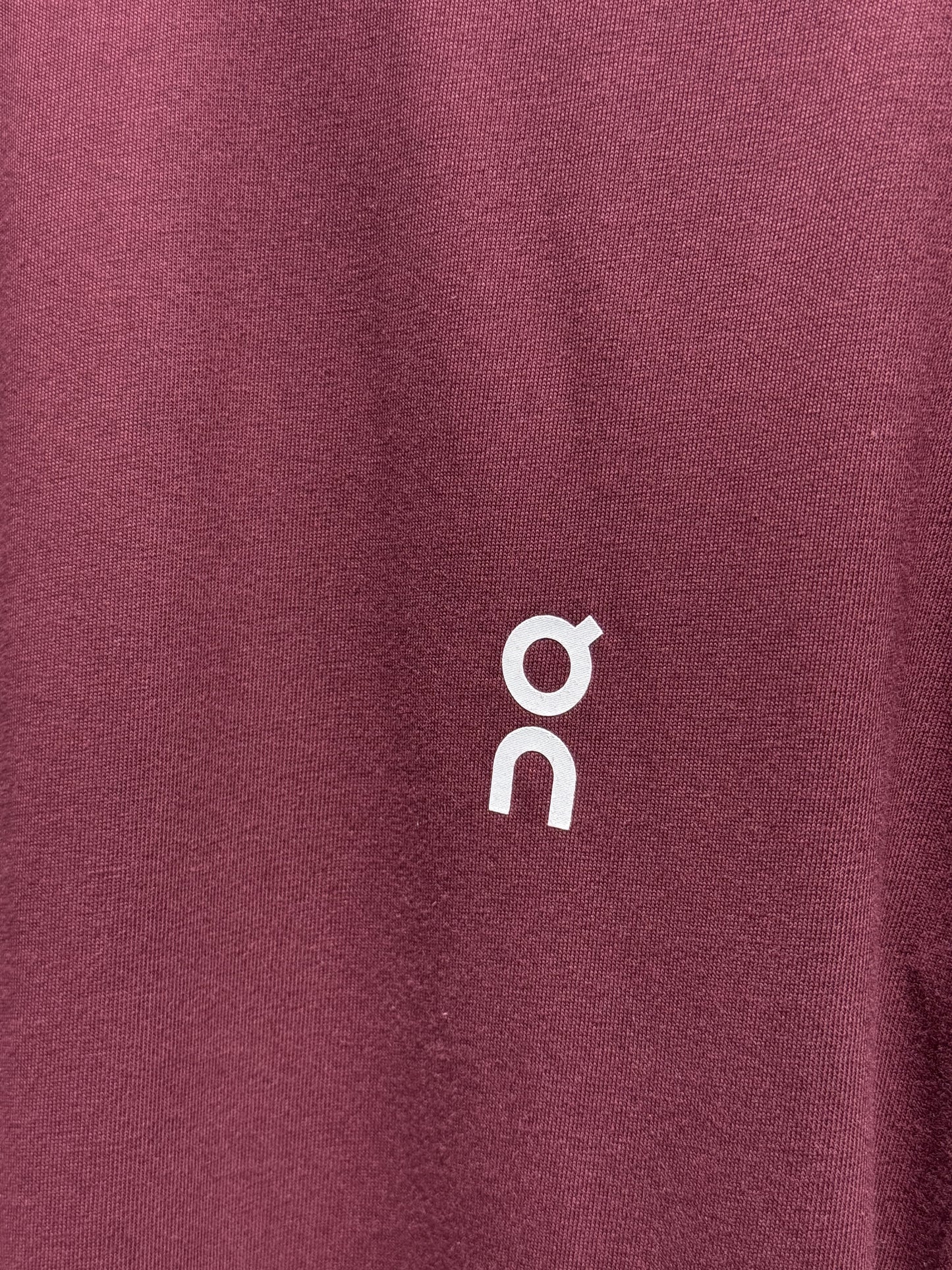 On Burgundy Relaxed-fit Tshirt For Men