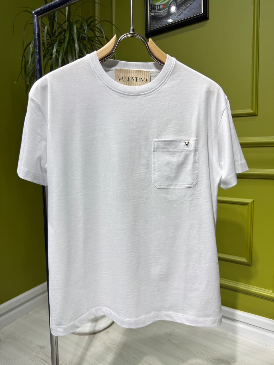 Valentino White Tshirt With Vgold For Men