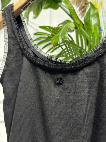 DG Silver Metal logo Tank Top for Women