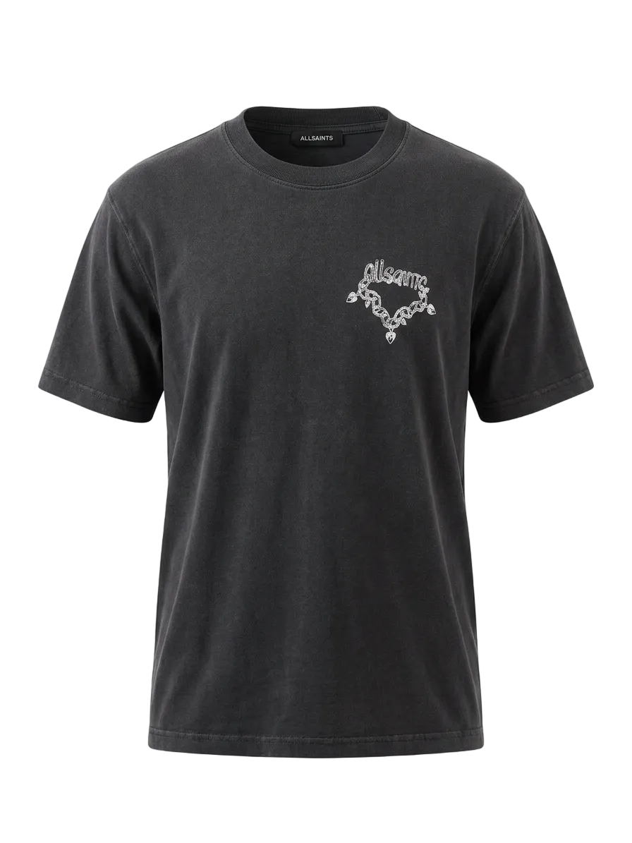 Allsaints Washed Grey Tshirt For Men