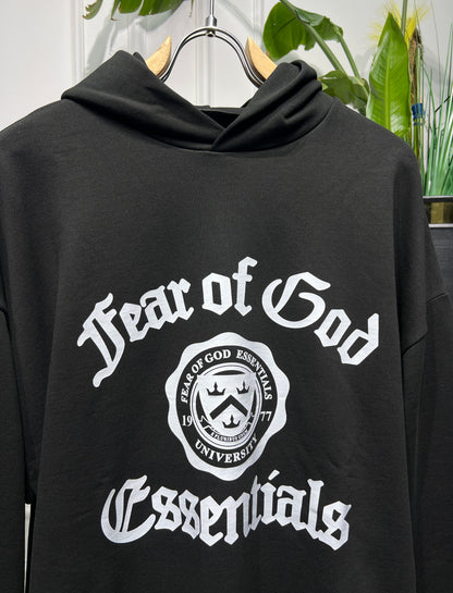 ' Fear Of God ' Black Oversized Hoodie For Men