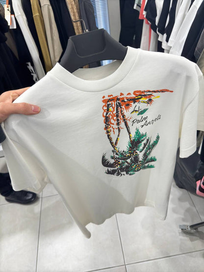 Upside Down Palm Print White Tshirt For Men