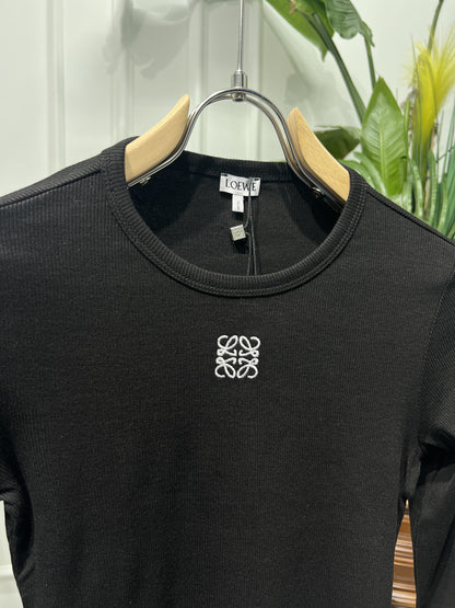 Embroidered logo long sleeves top for women
