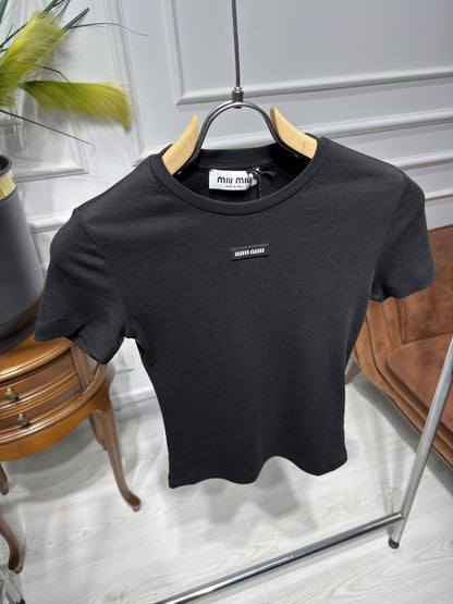 Logo-patch Black Tshirt For Women