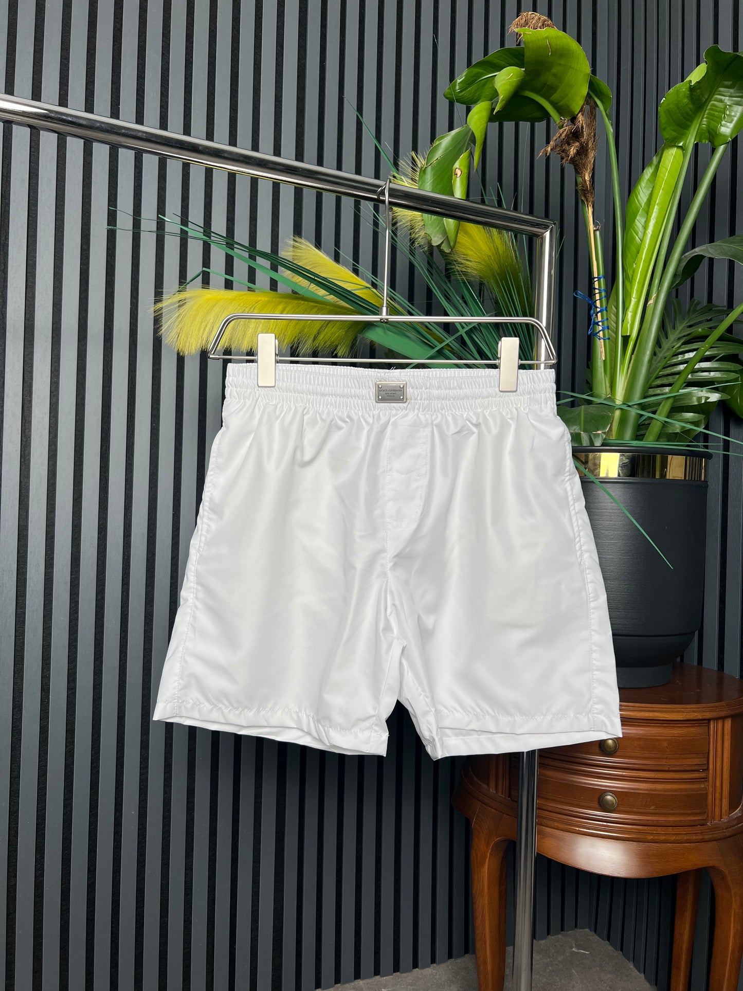 D&G Logo-plaque White Swim Short For Men