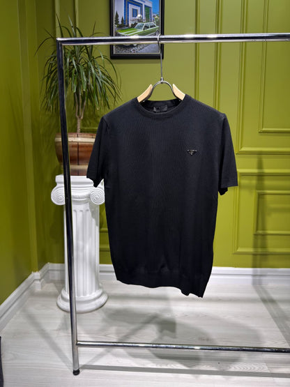 Prada Black Knitted Tshirt For Men