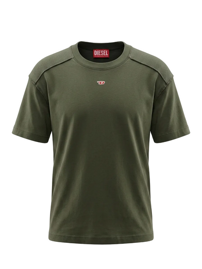 Diesel Embroidered Logo Dark Green Tshirt For Men
