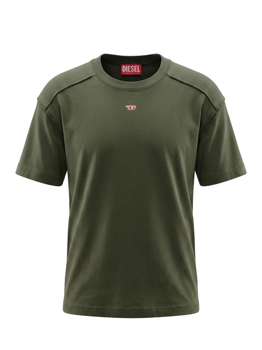 Diesel Embroidered Logo Dark Green Tshirt For Men