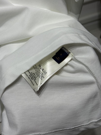 LV Logo Printed White Tshirt For Men