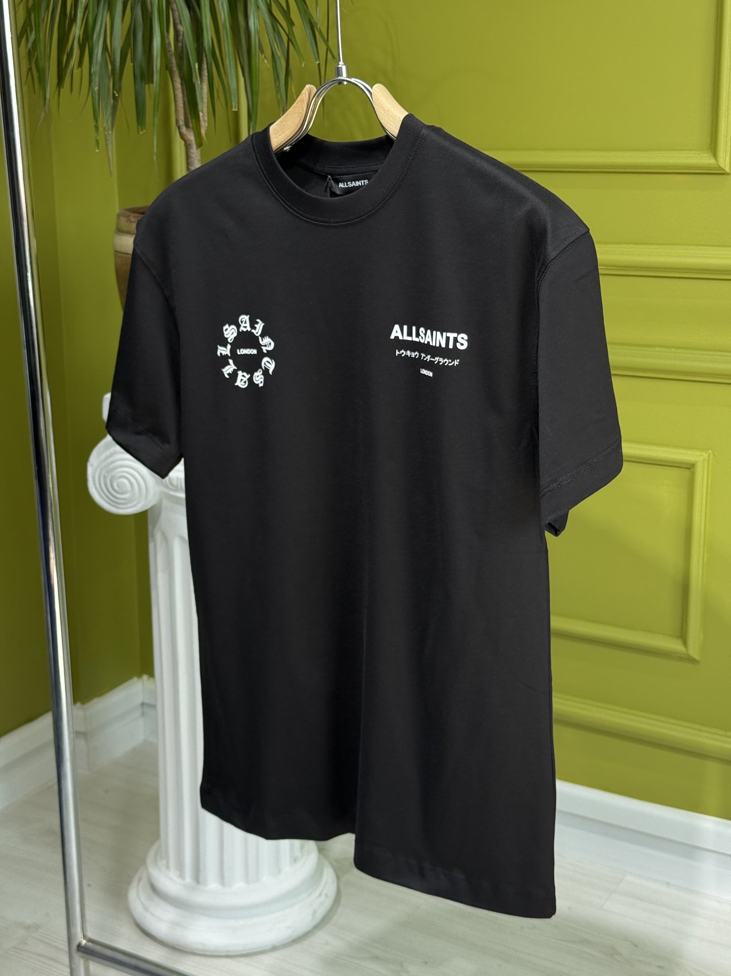 Allsaints Kindred Black Tshirt For Men