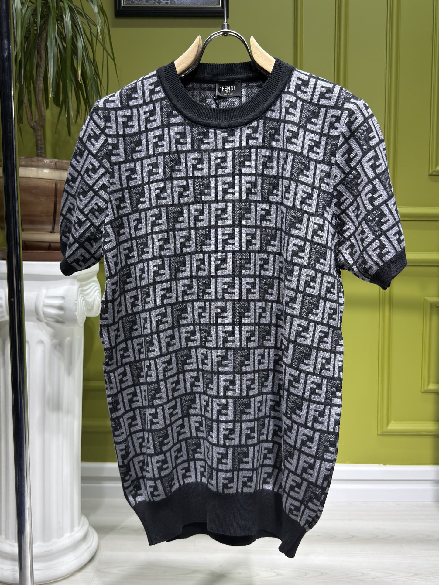 FF Black Knitted Tshirt For Men