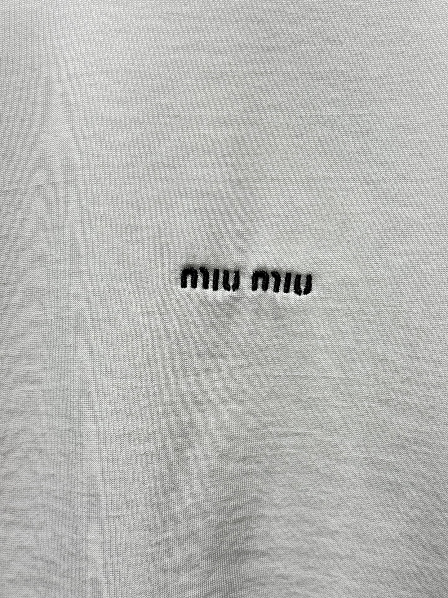 Miumiu Embroidered Logo White Tshirt For Men