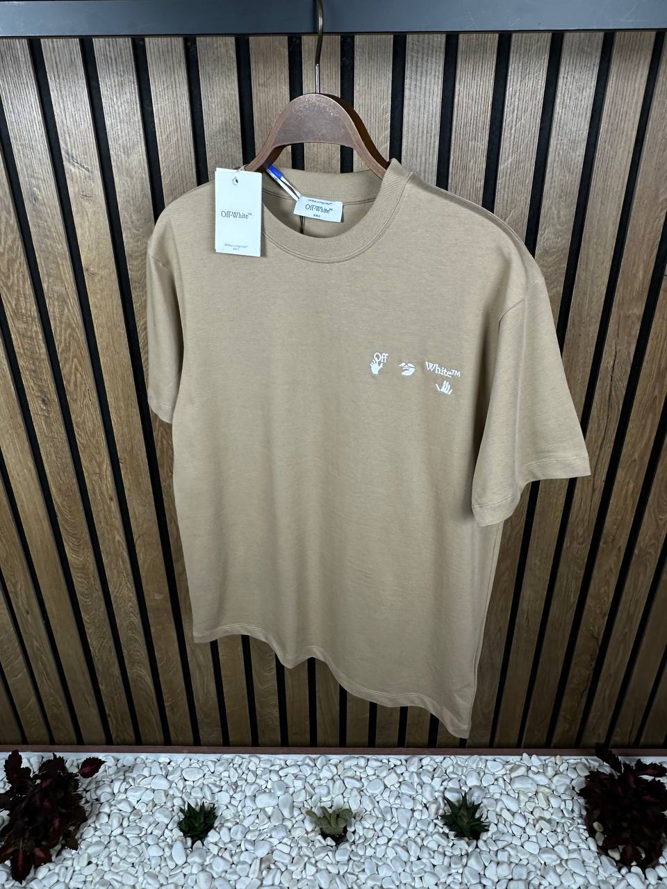 Off-White Embroidered Back Logo Tshirt For Men