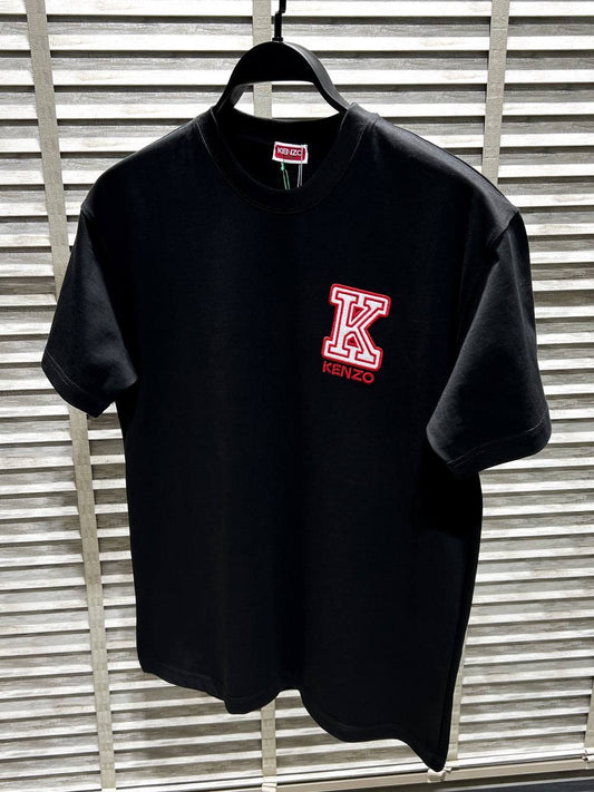 Embroidered Logo Black Tshirt For Men