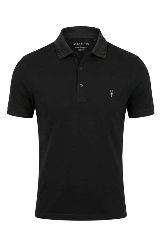 Allsaints Black Polo Tshirt For Men
