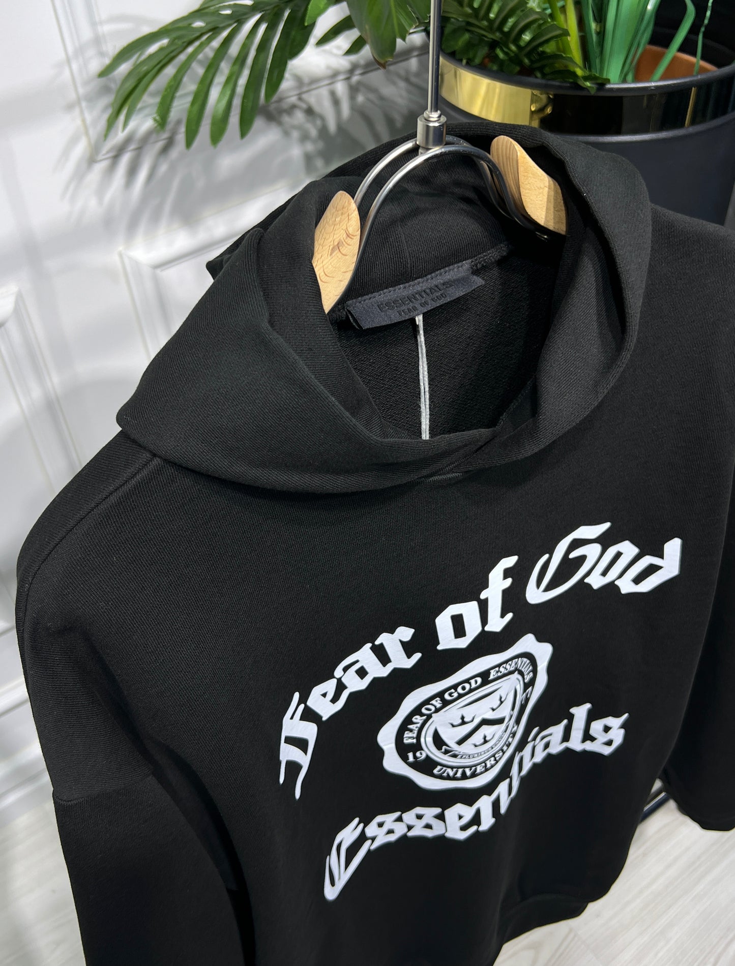' Fear Of God ' Black Oversized Hoodie For Men