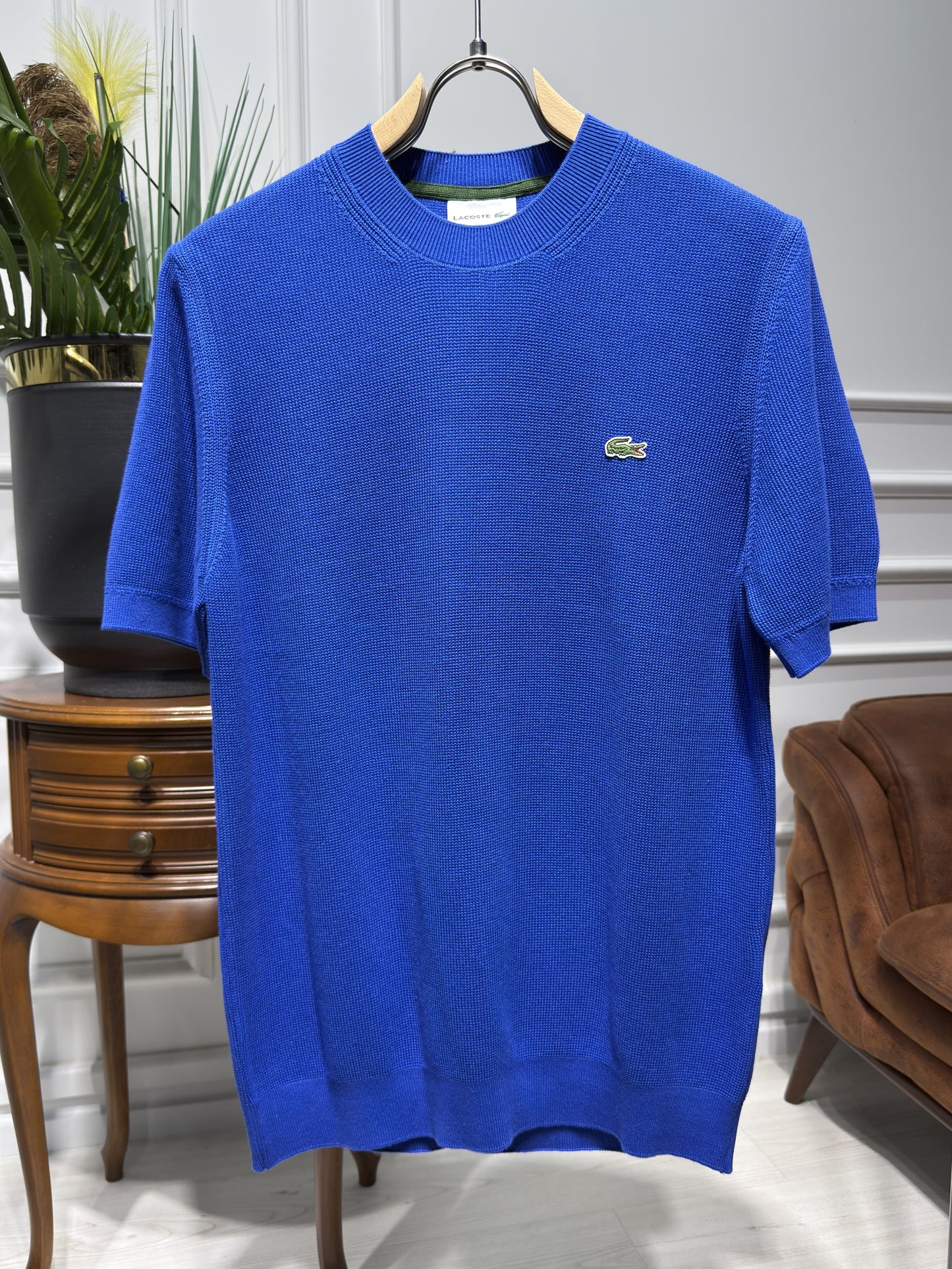 Lacoste Blue Knitted Tshirt For Men
