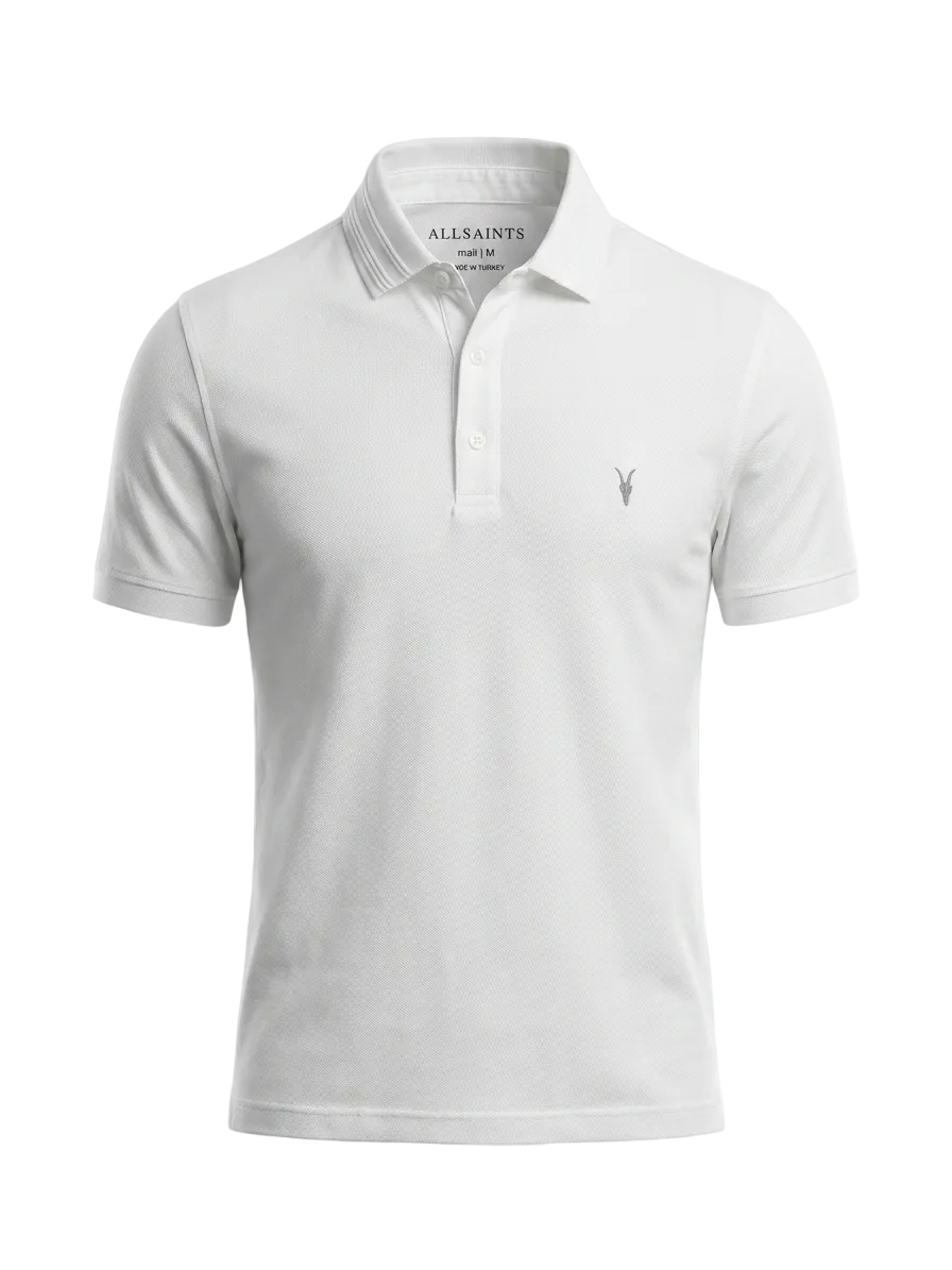 Allsaints White Polo Tshirt For Men
