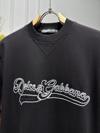 DG Black Relaxed fit Tshirt With Embroidery For Men