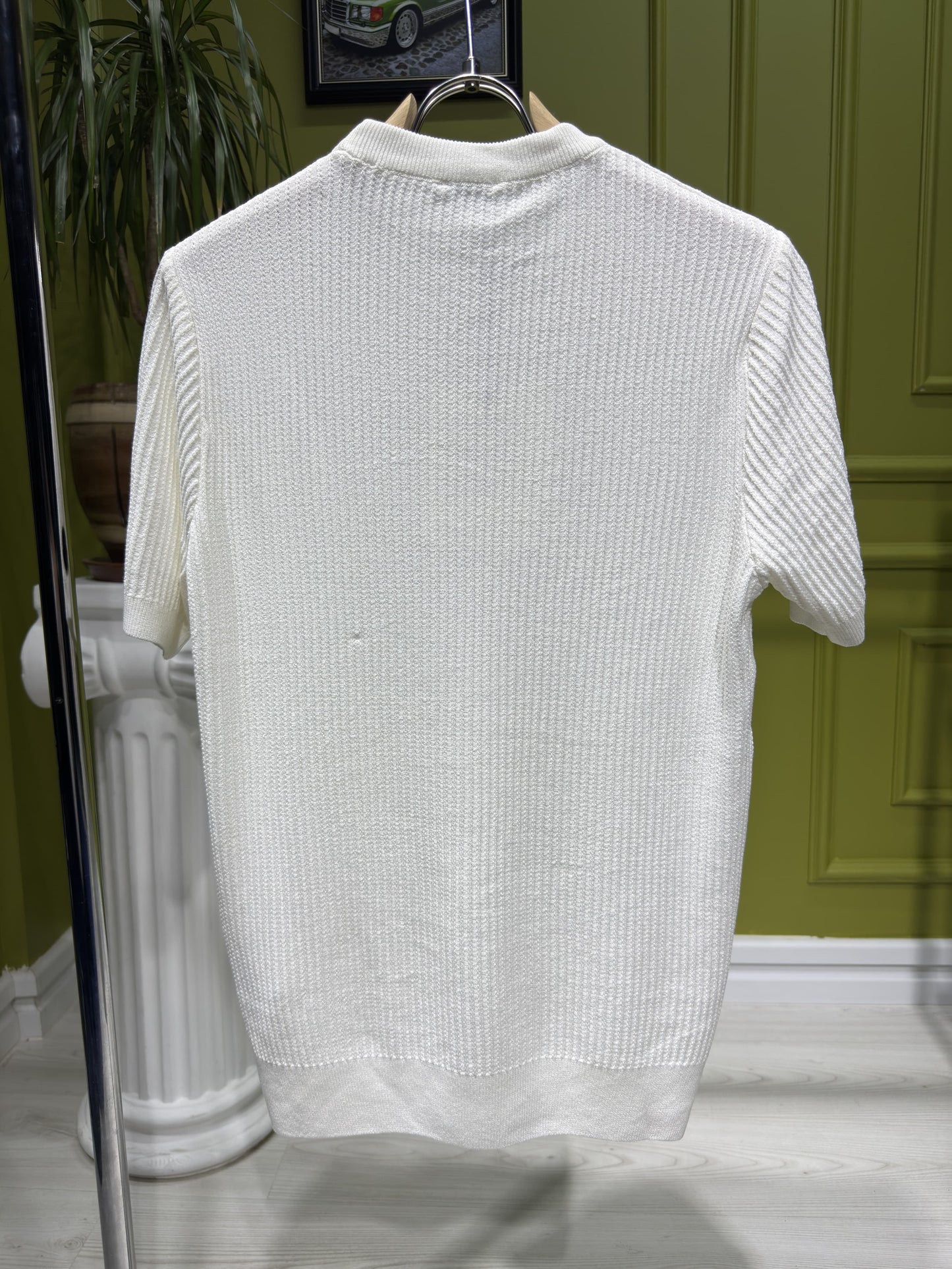 Moncler Offwhite Knitted Tshirt For Men