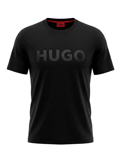 Hugo Printed Logo Black Tshirt For Men