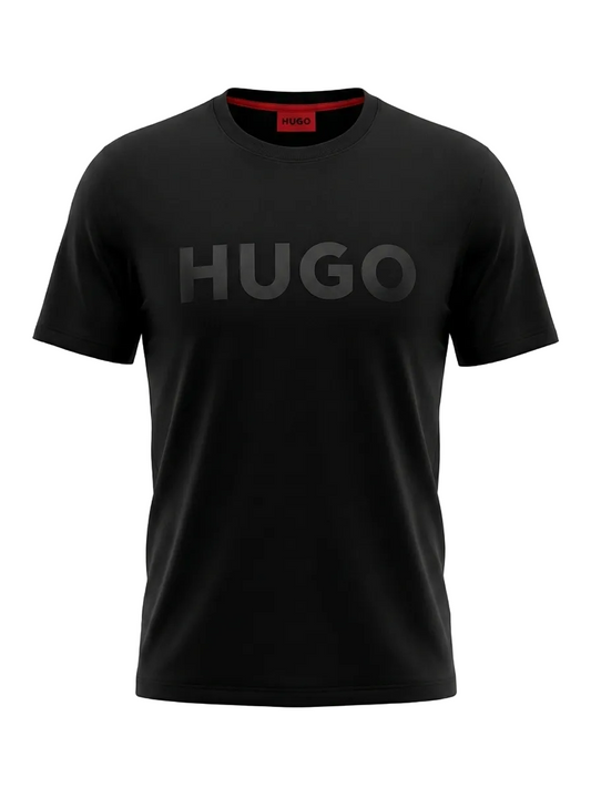 Hugo Printed Logo Black Tshirt For Men