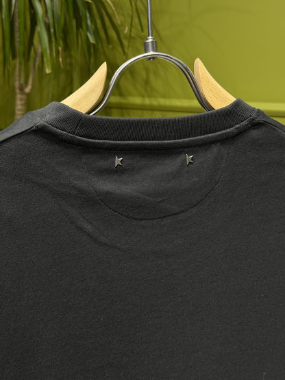 Golden Goose Logo Printed Black Tshirt For Men