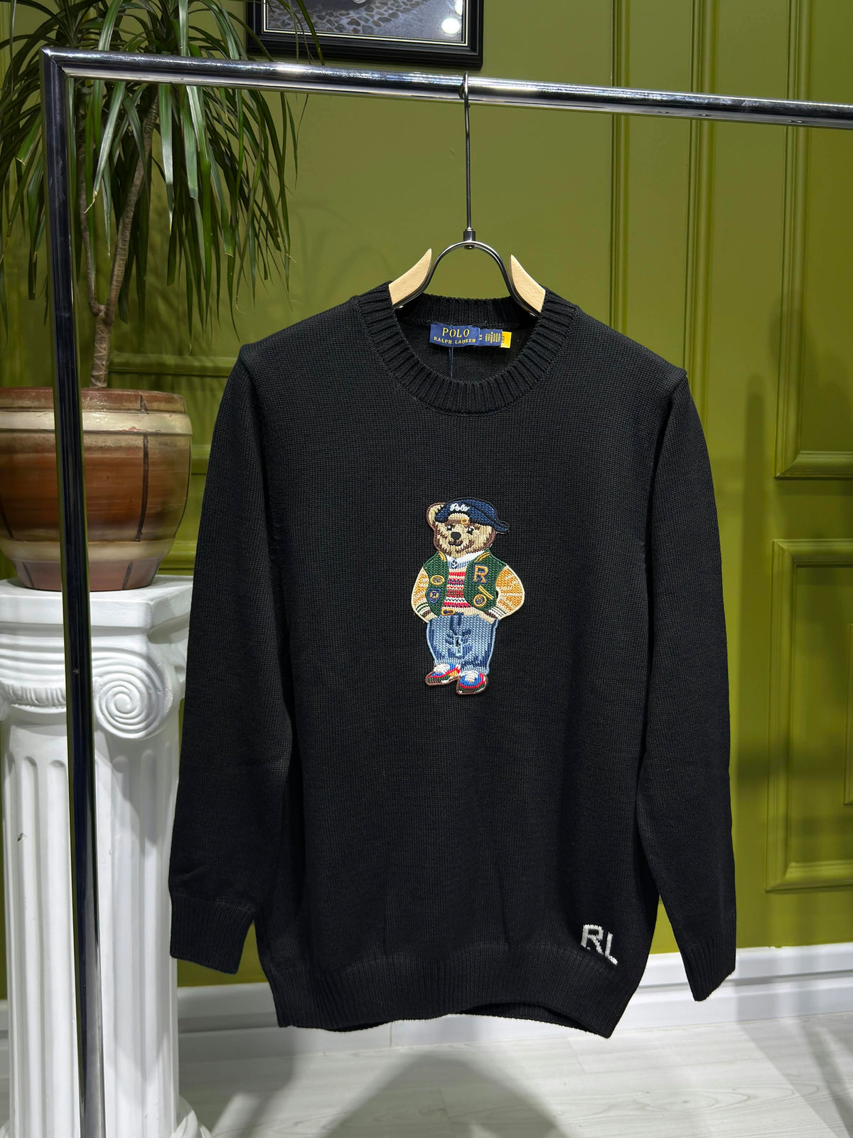 Polo Bear Embroidered Logo Knitted Pullover For Men