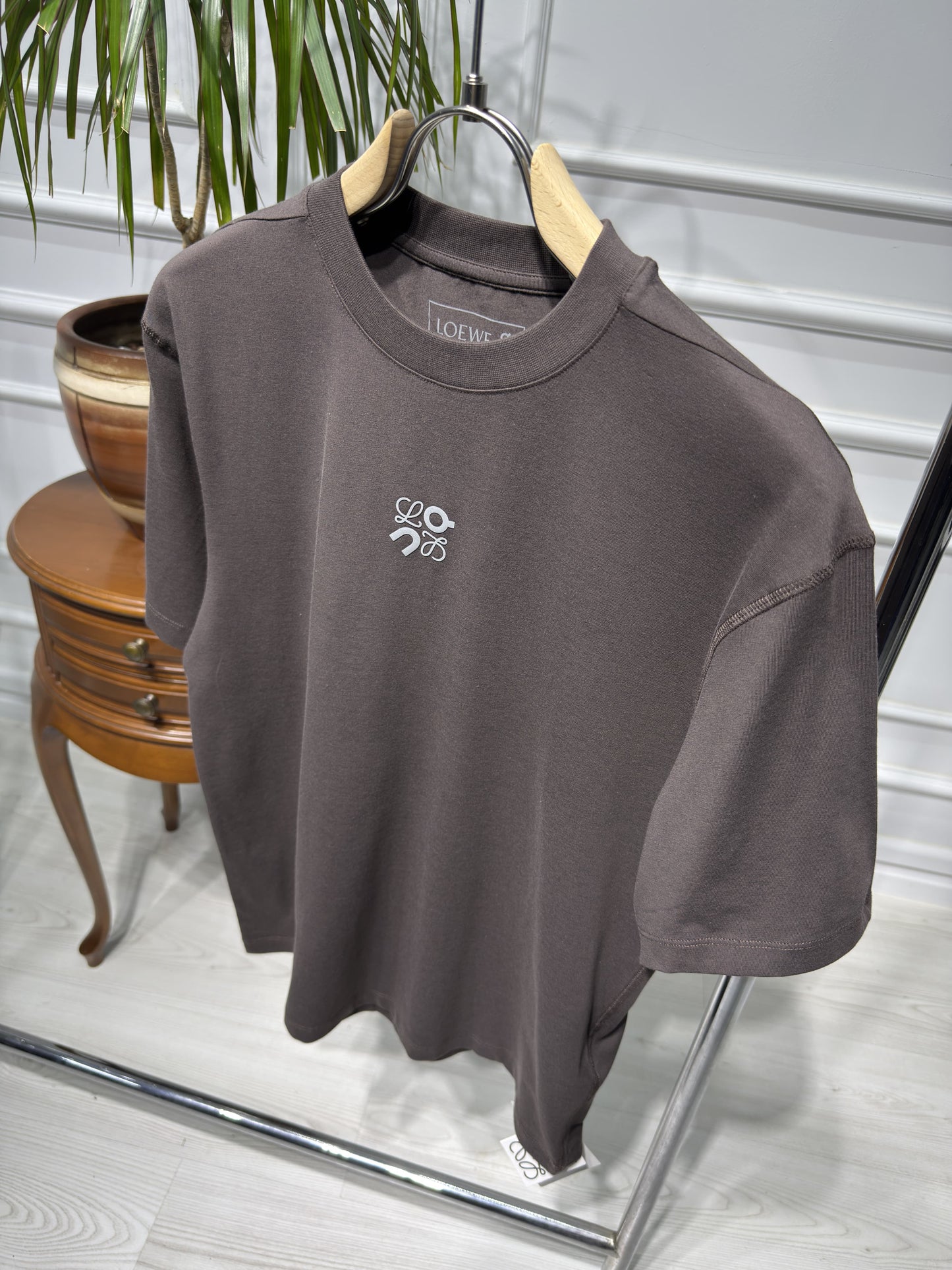 Loewe×On Reflective Logo Dark Brown Tshirt For Men