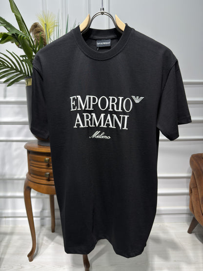Emporio Armani Embroidered  Logo Slim fit Tshirt For Men