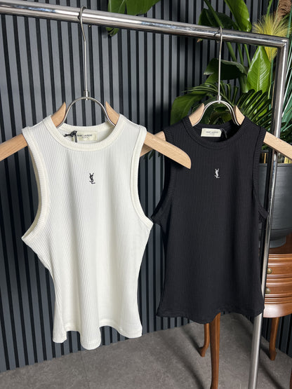 YSL Embroidered Logo Top For Women