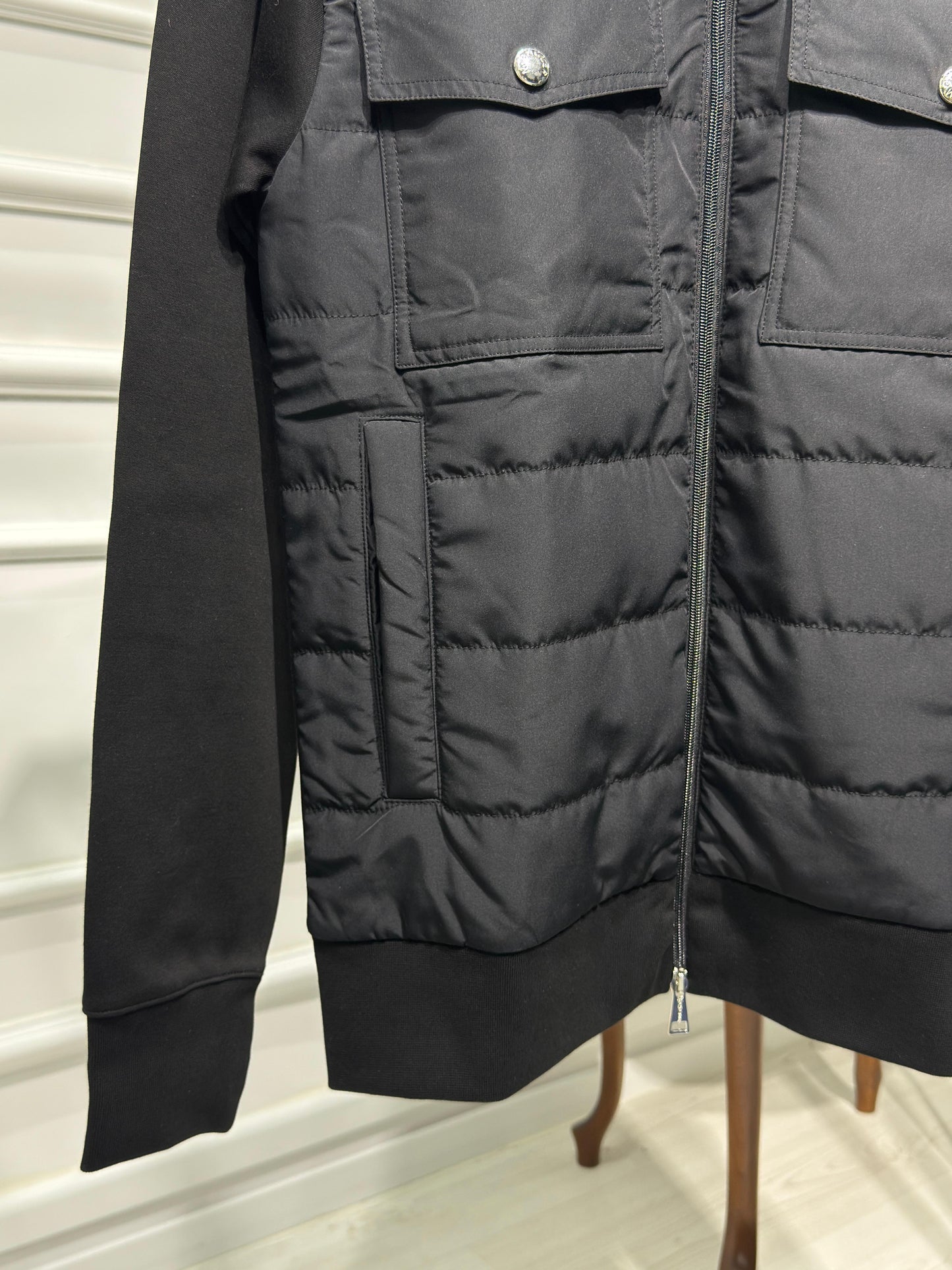 Moncler Panelled Black Jacket for Men