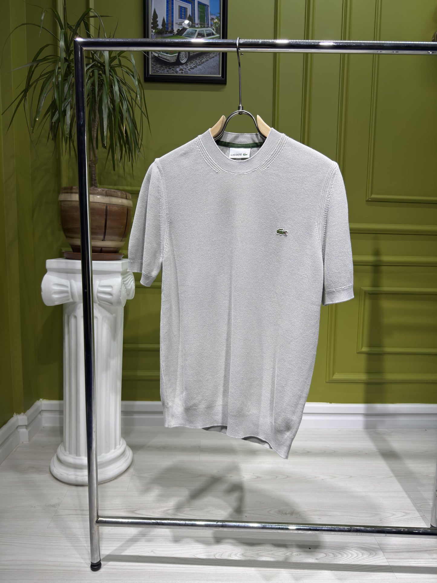 Lacoste Light Gray Knitted Tshirt For Men