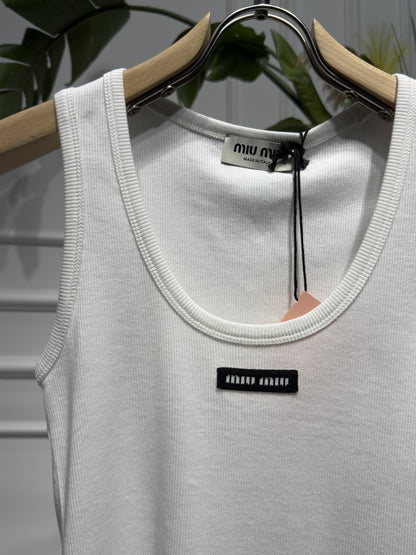 Logo-patch White Tank Top For Women