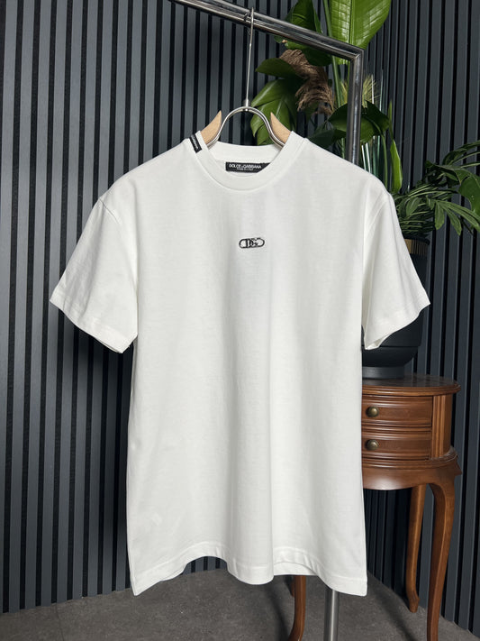 DG Metal Logo White Tshirt For Men