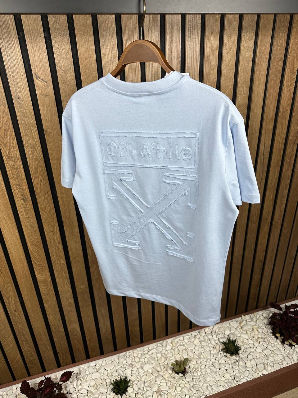 Off-White Embroidered Back Logo Tshirt For Men