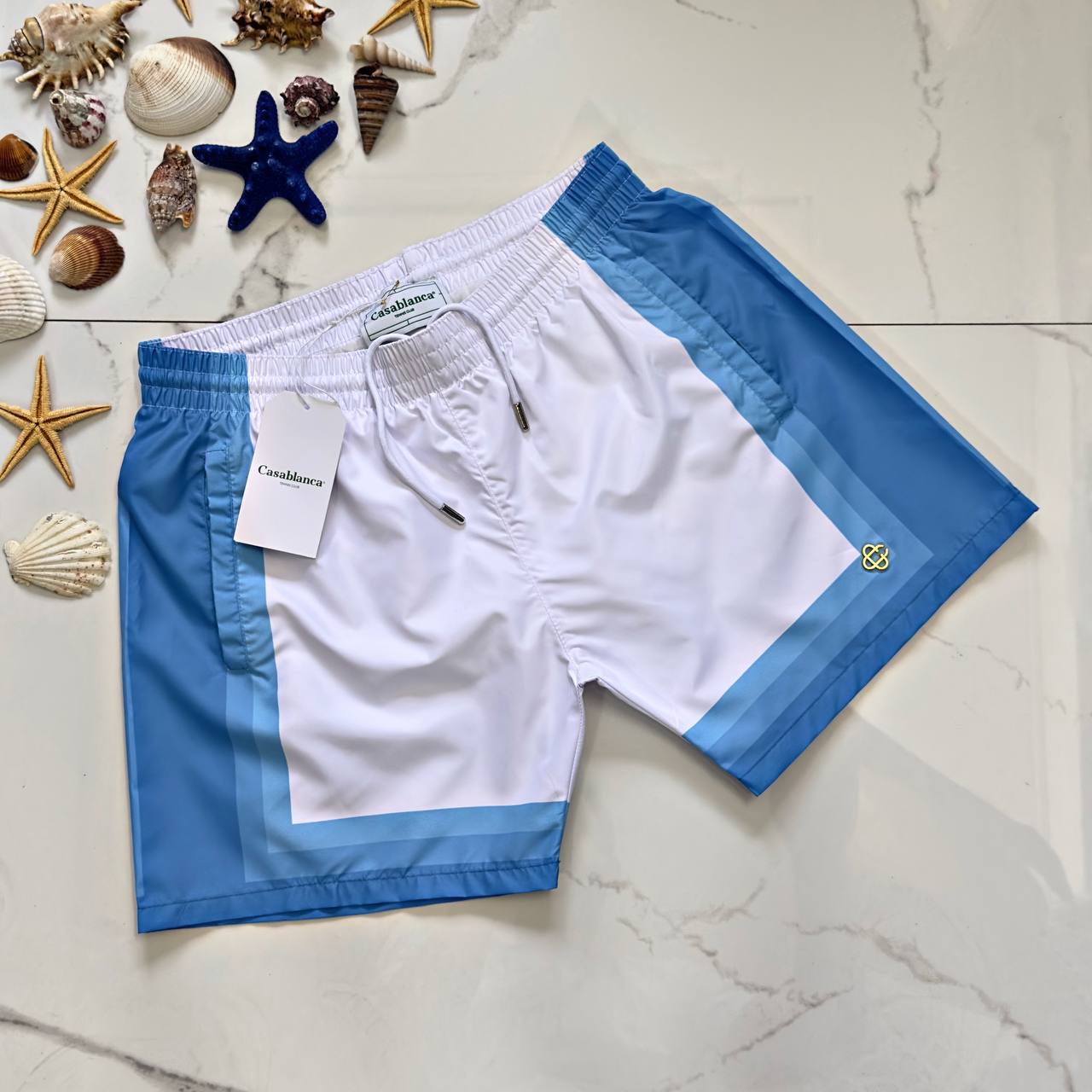 Casablanca Blue/White Swimshort For Men