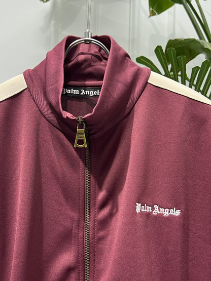 Palm Angels Full-Zip Burgundy Slimfit Jacket For Men