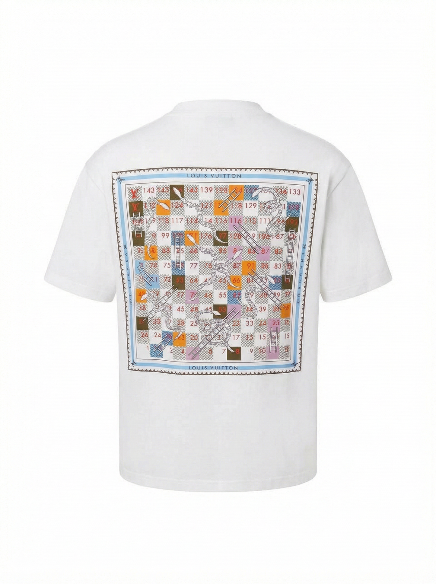 LV Logo Printed White Tshirt For Men